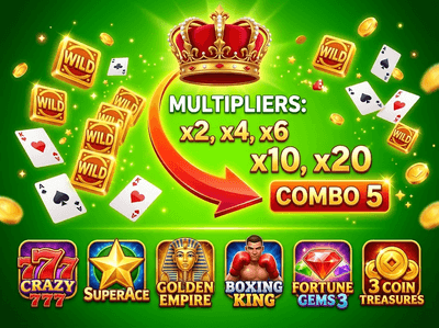 LuxeBet88 luxury casino interface na may mga gintong barya at premium na elemento ng gaming